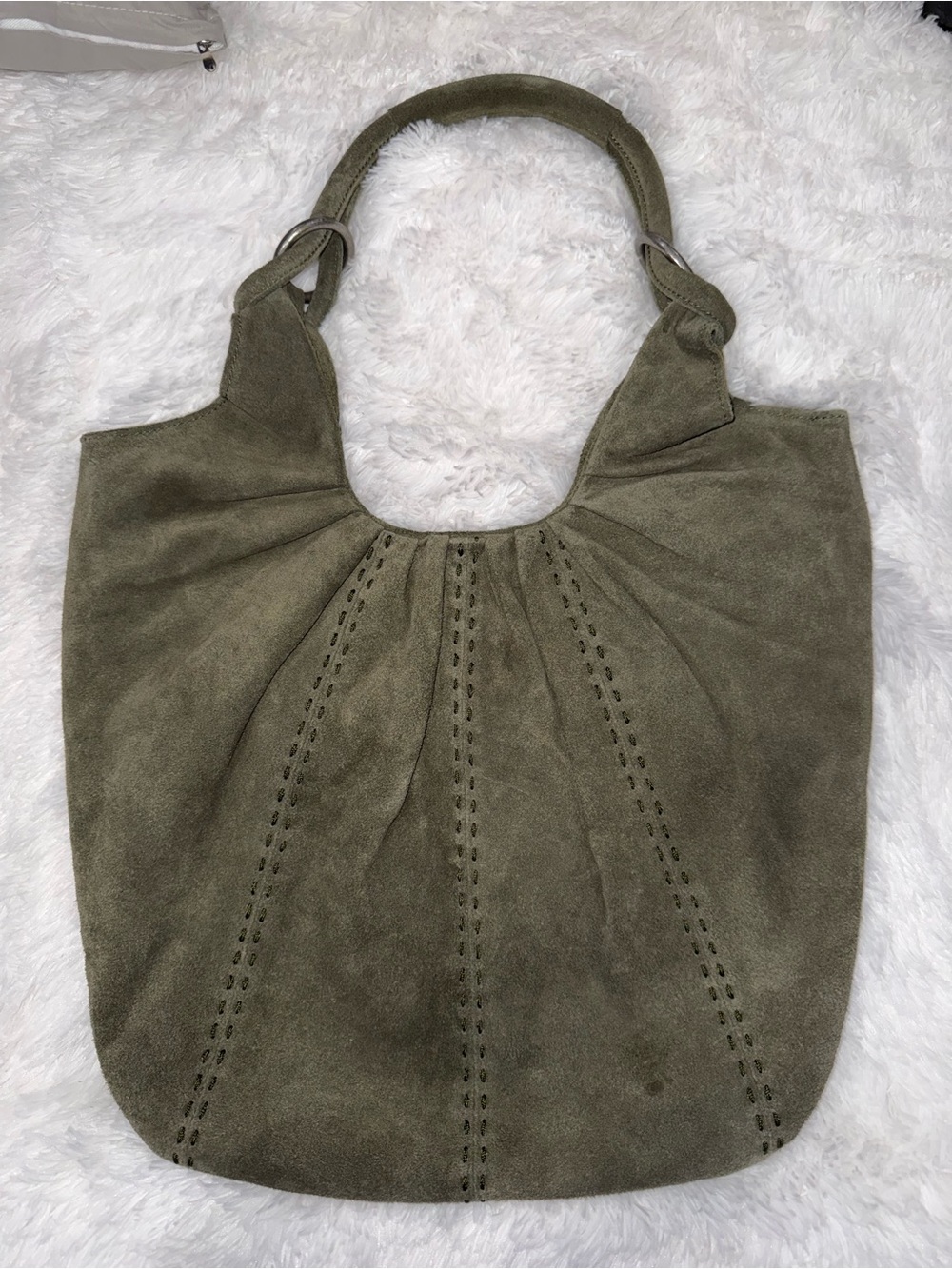 Free People Olive Suede Hobo Shoulder Bag